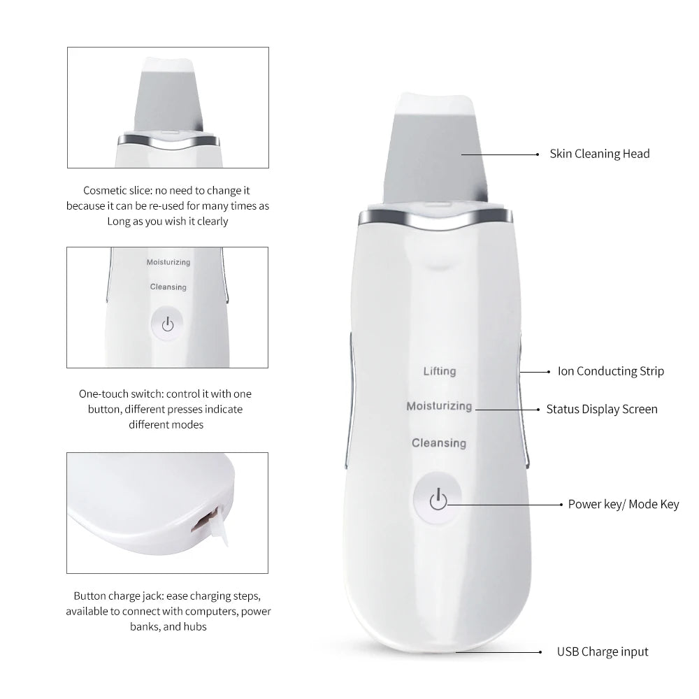 PureGlow Ultrasonic Face Cleaner and Black Head Remover
