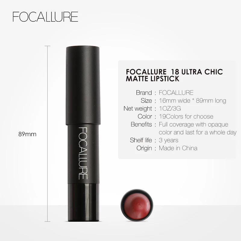 FOCALLURE Matte Lipstick Pen Sexy Waterproof Long Lasting