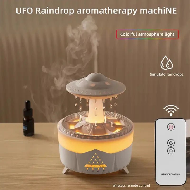 Rain Drop Air Humidifier Essential Oil Diffuser UFO Mushroom