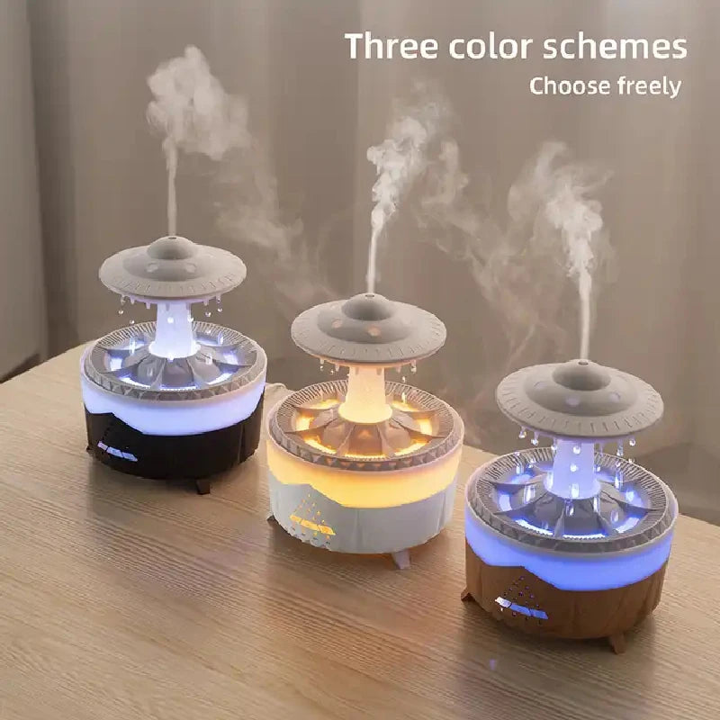 Rain Drop Air Humidifier Essential Oil Diffuser UFO Mushroom