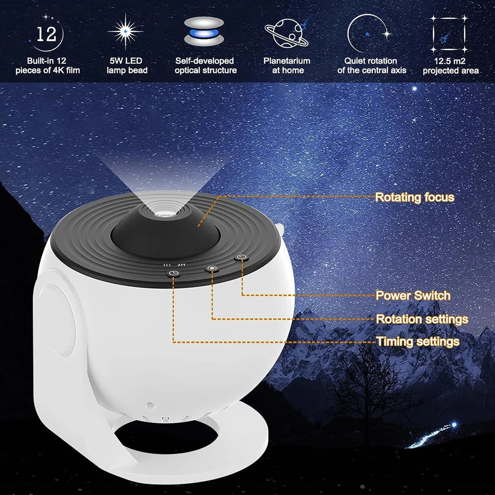 Star Projector Galaxy Light Starry Sky Projector 360° Night Light Ceiling Light