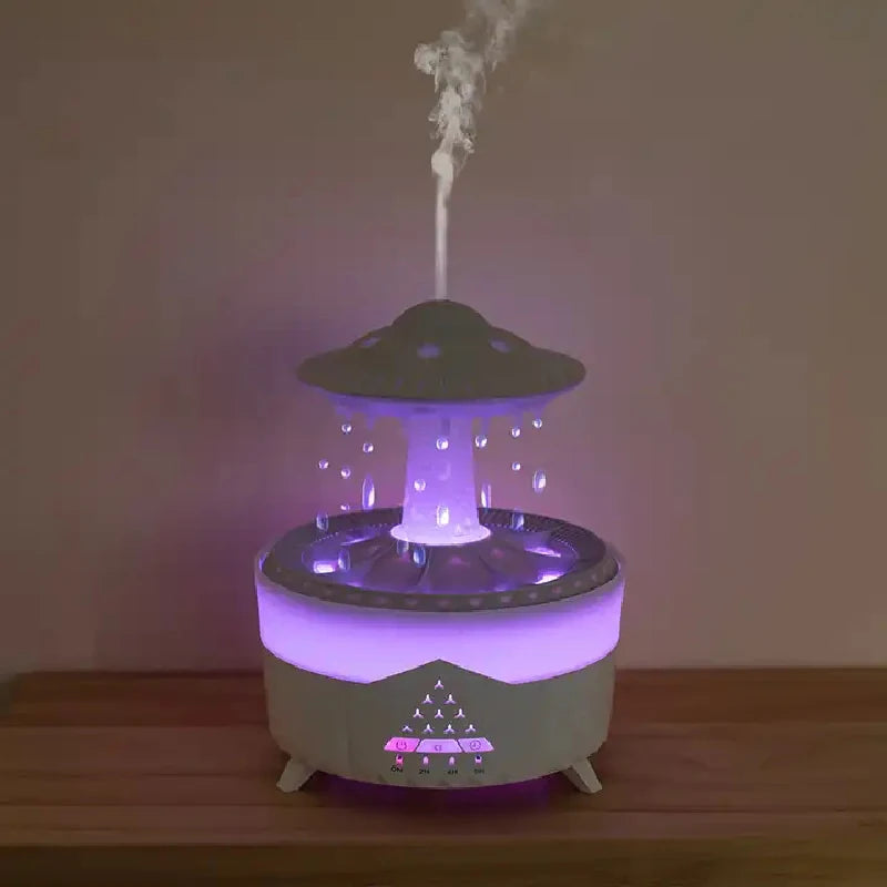 Rain Drop Air Humidifier Essential Oil Diffuser UFO Mushroom