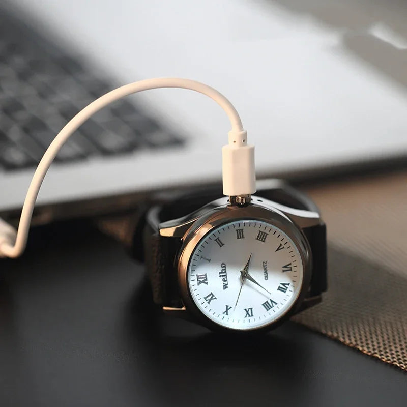 Windproof Cigar Cigarette Lighter Watch Chronograph