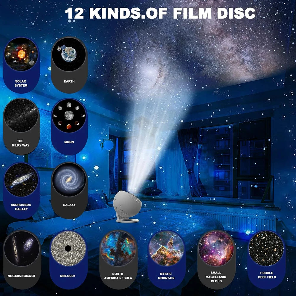 Star Projector Galaxy Light Starry Sky Projector 360° Night Light Ceiling Light