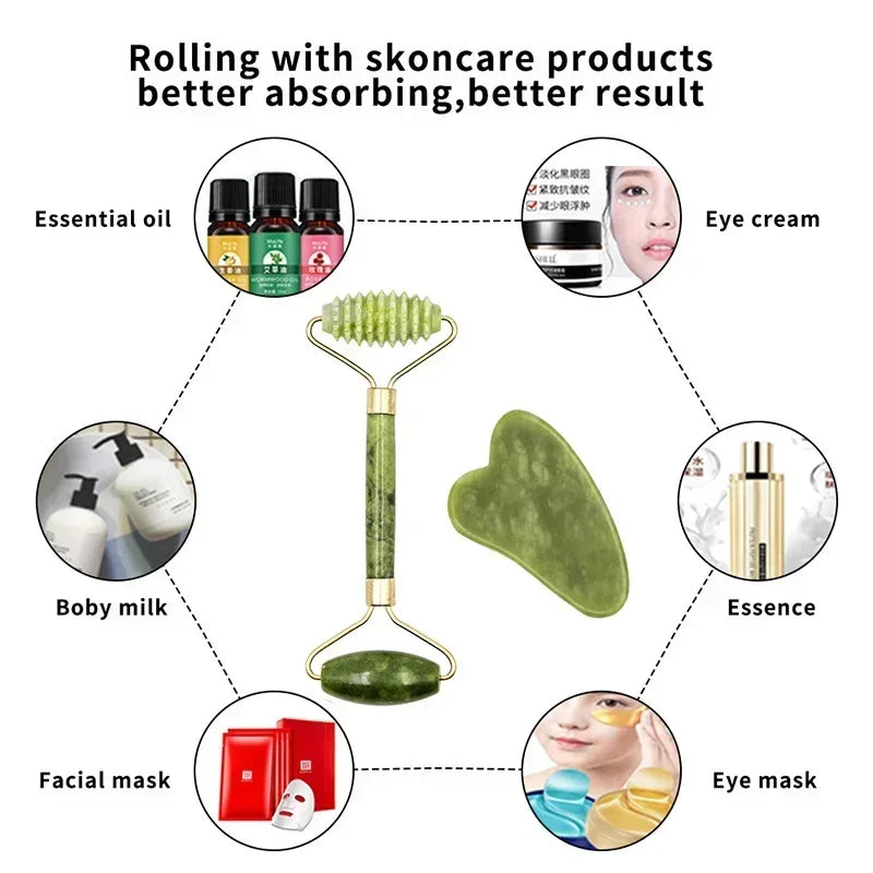 Natural Jade Stone Roller Spa for Face