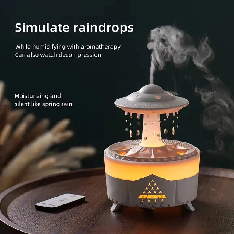 Rain Drop Air Humidifier Essential Oil Diffuser UFO Mushroom