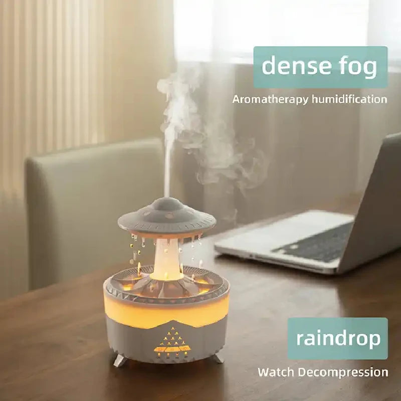 Rain Drop Air Humidifier Essential Oil Diffuser UFO Mushroom