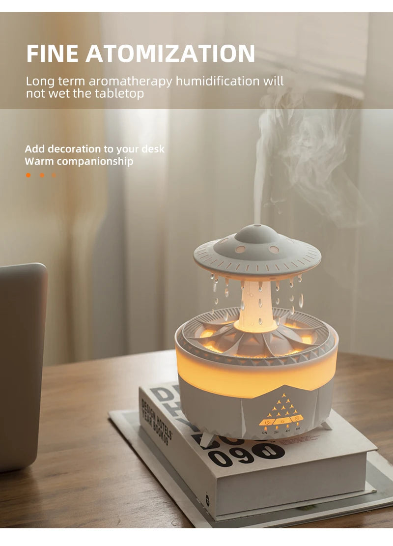 Rain Drop Air Humidifier Essential Oil Diffuser UFO Mushroom