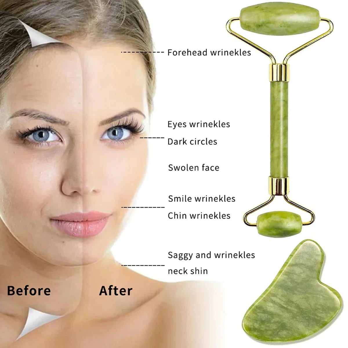 Natural Jade Stone Roller Spa for Face